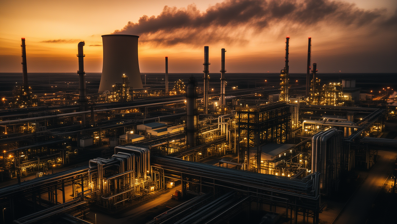 Chemical plant with storage and processing infrastructure